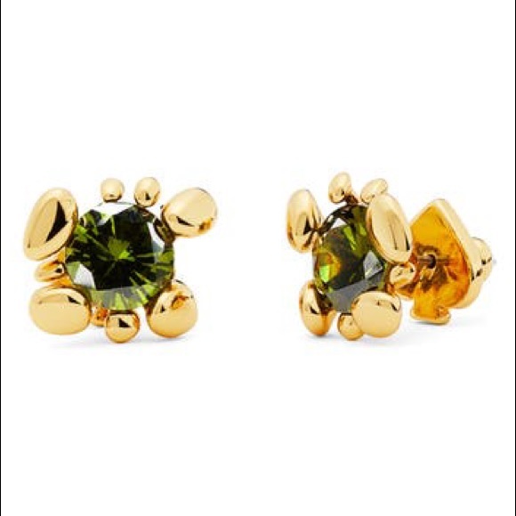 kate spade new york forest nouveau green CZ studs